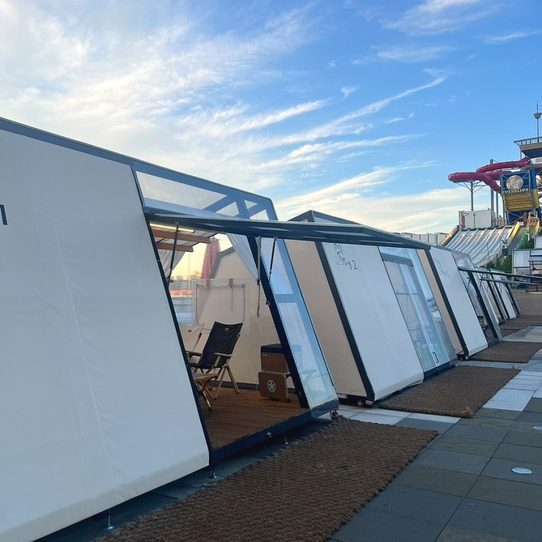 户外三角形民宿景区豪华野奢双层豪华酒店三角舱新民宿网红帐篷